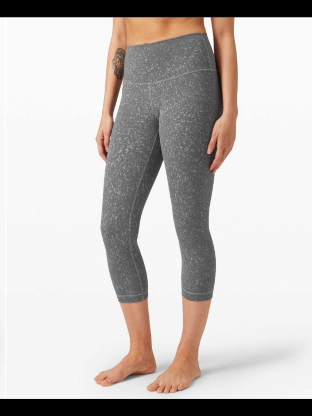 Lululemon Wunder Under Crop High-Rise *Spray 21" Washed Asphalt Grey